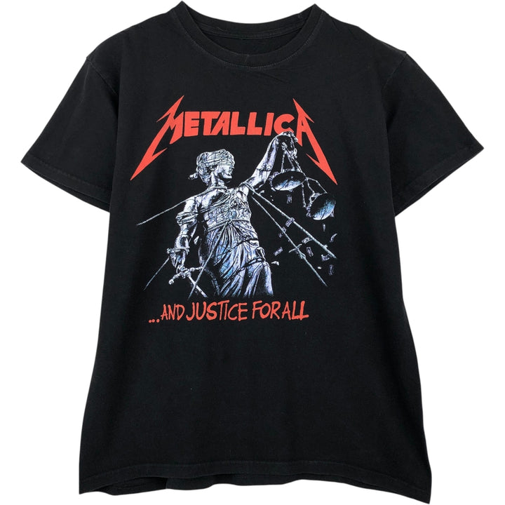 METALLICA Metallica Band T-shirt Band T Men's L size unclear black type Vintage Second Hand