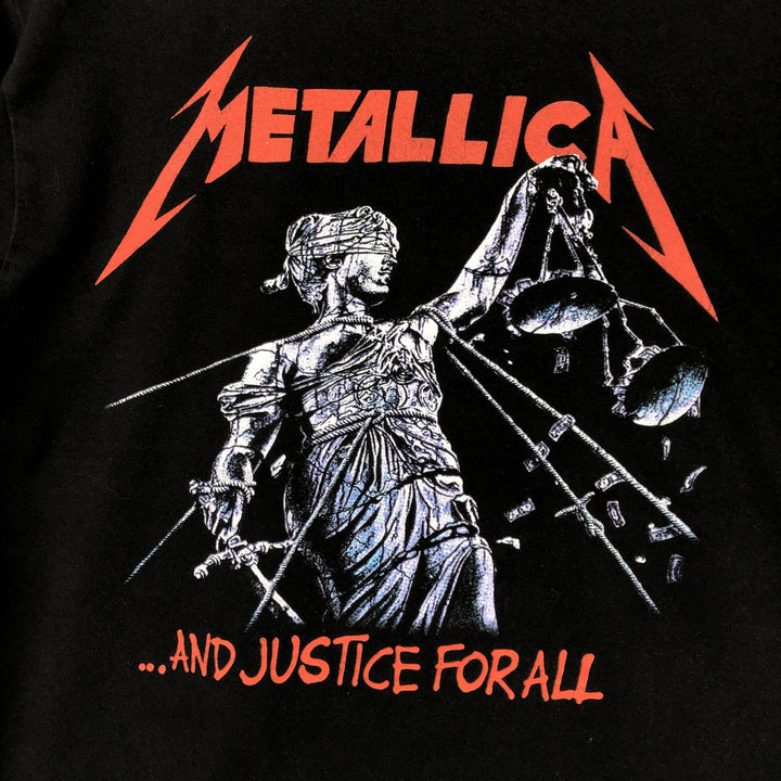 METALLICA Metallica Band T-shirt Band T Men's L size unclear black type Vintage Second Hand
