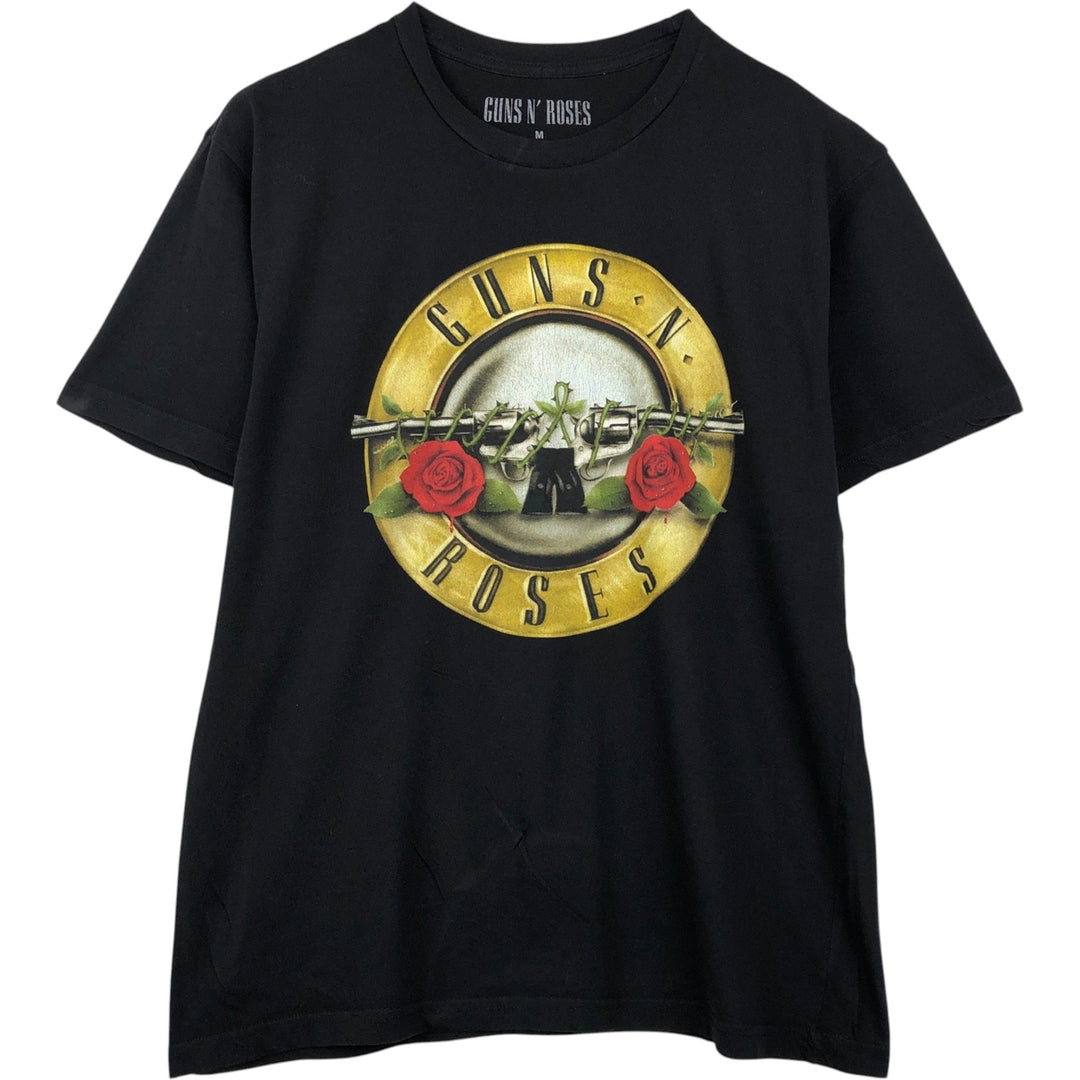 GUNS N' ROSES Guns N' Roses Band T-shirt Band Tee Men's M size cotton black type Vintage Second Hand