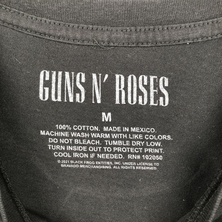 GUNS N' ROSES Guns N' Roses Band T-shirt Band Tee Men's M size cotton black type Vintage Second Hand