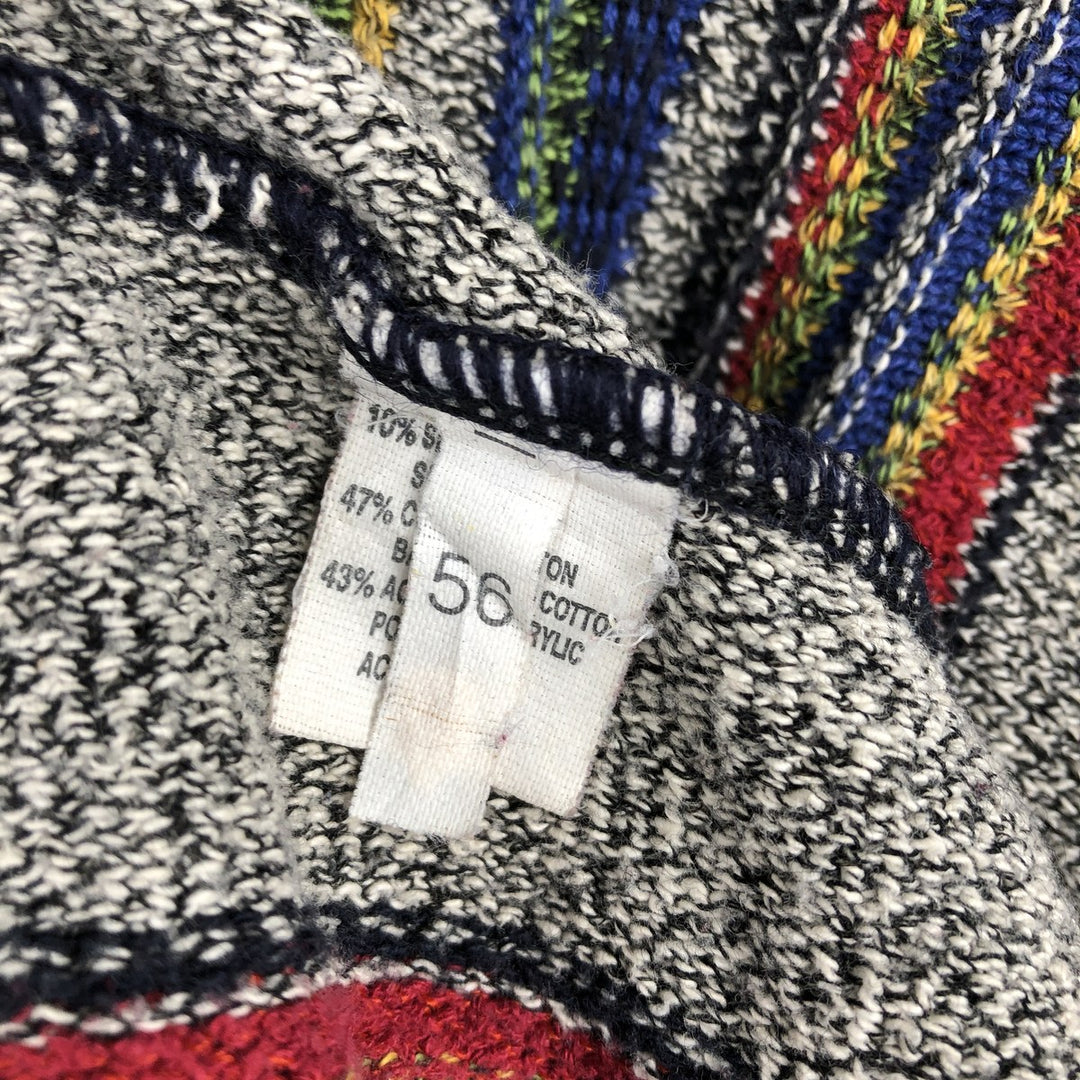 Pierre Monee all-over print 3D knit polo sweater, made in Italy, men's size equivalent to XXXL (oversized). silk red type Vintage Second Hand