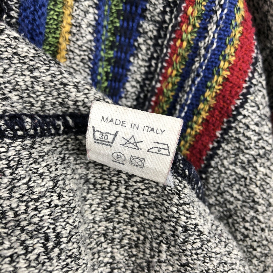 Pierre Monee all-over print 3D knit polo sweater, made in Italy, men's size equivalent to XXXL (oversized). silk red type Vintage Second Hand