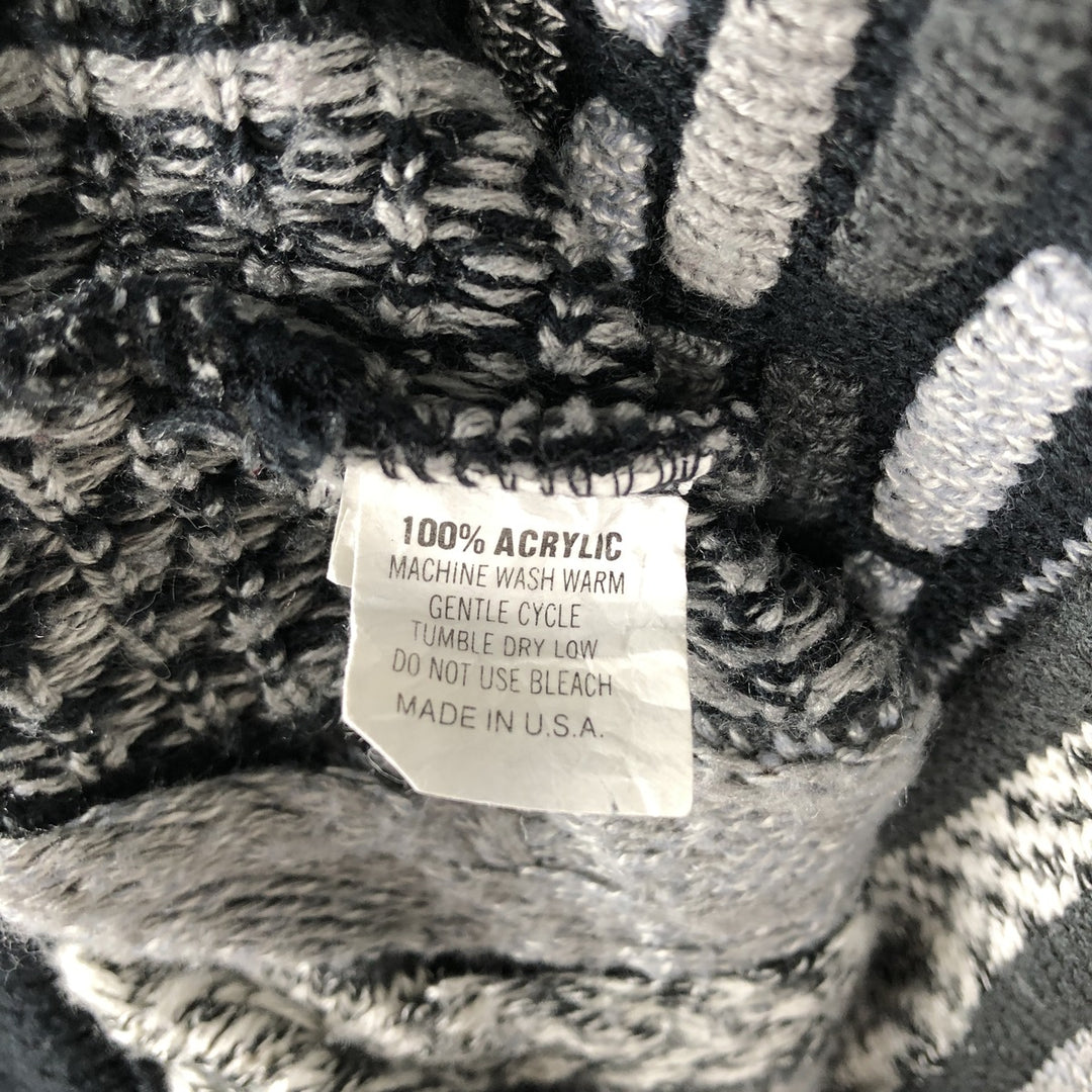 Protege Collection All-over print 3D knit sweater, Made in USA, Men's XL equivalent. acrylic gray type Vintage Second Hand