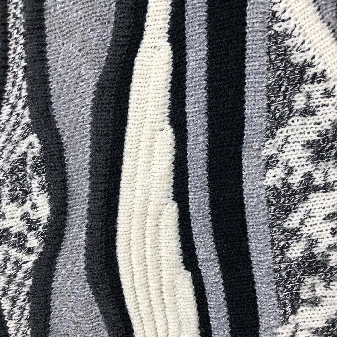 Protege Collection All-over print 3D knit sweater, Made in USA, Men's XL equivalent. acrylic gray type Vintage Second Hand