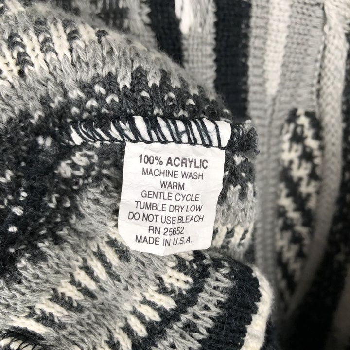 Protege COLLECTION All-over print 3D knit sweater, Made in USA, Men's XL equivalent. acrylic gray type Vintage Second Hand