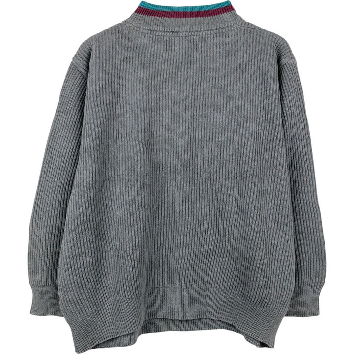 1990'S Eddie Bauer Rib-Knit Cotton Half-Zip Sweater, Men's Size XL (Vintage) unclear gray type Vintage Second Hand