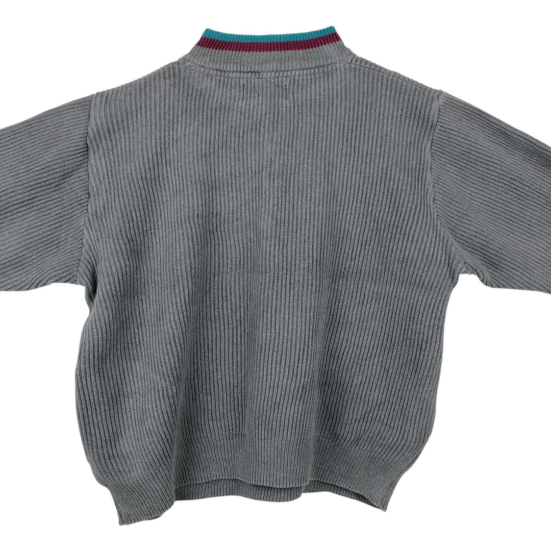 1990'S Eddie Bauer Rib-Knit Cotton Half-Zip Sweater, Men's Size XL (Vintage) unclear gray type Vintage Second Hand