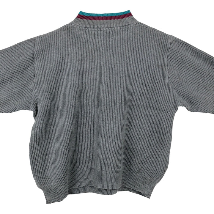 1990'S Eddie Bauer Rib-Knit Cotton Half-Zip Sweater, Men's Size XL (Vintage) unclear gray type Vintage Second Hand