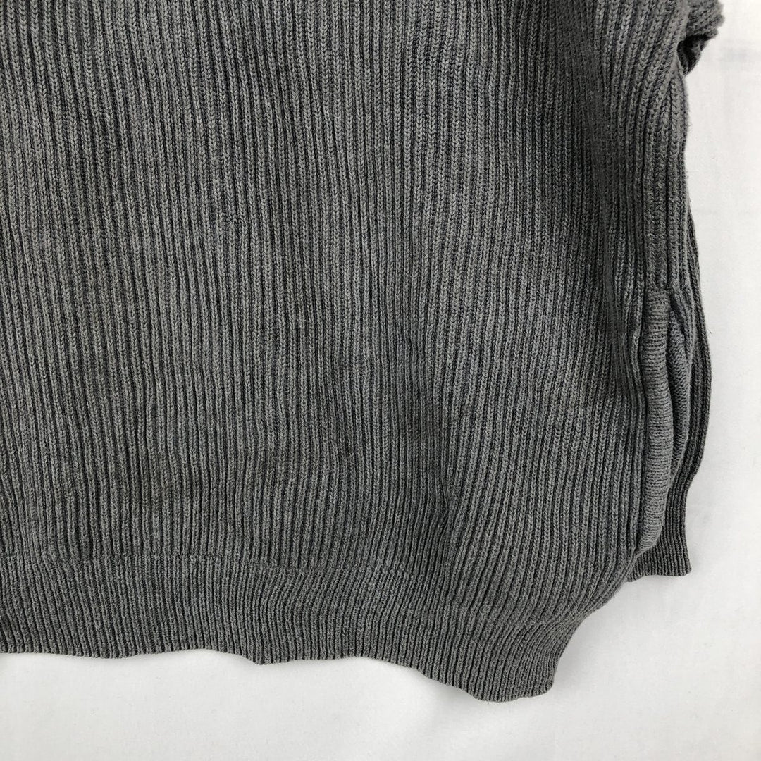 1990'S Eddie Bauer Rib-Knit Cotton Half-Zip Sweater, Men's Size XL (Vintage) unclear gray type Vintage Second Hand