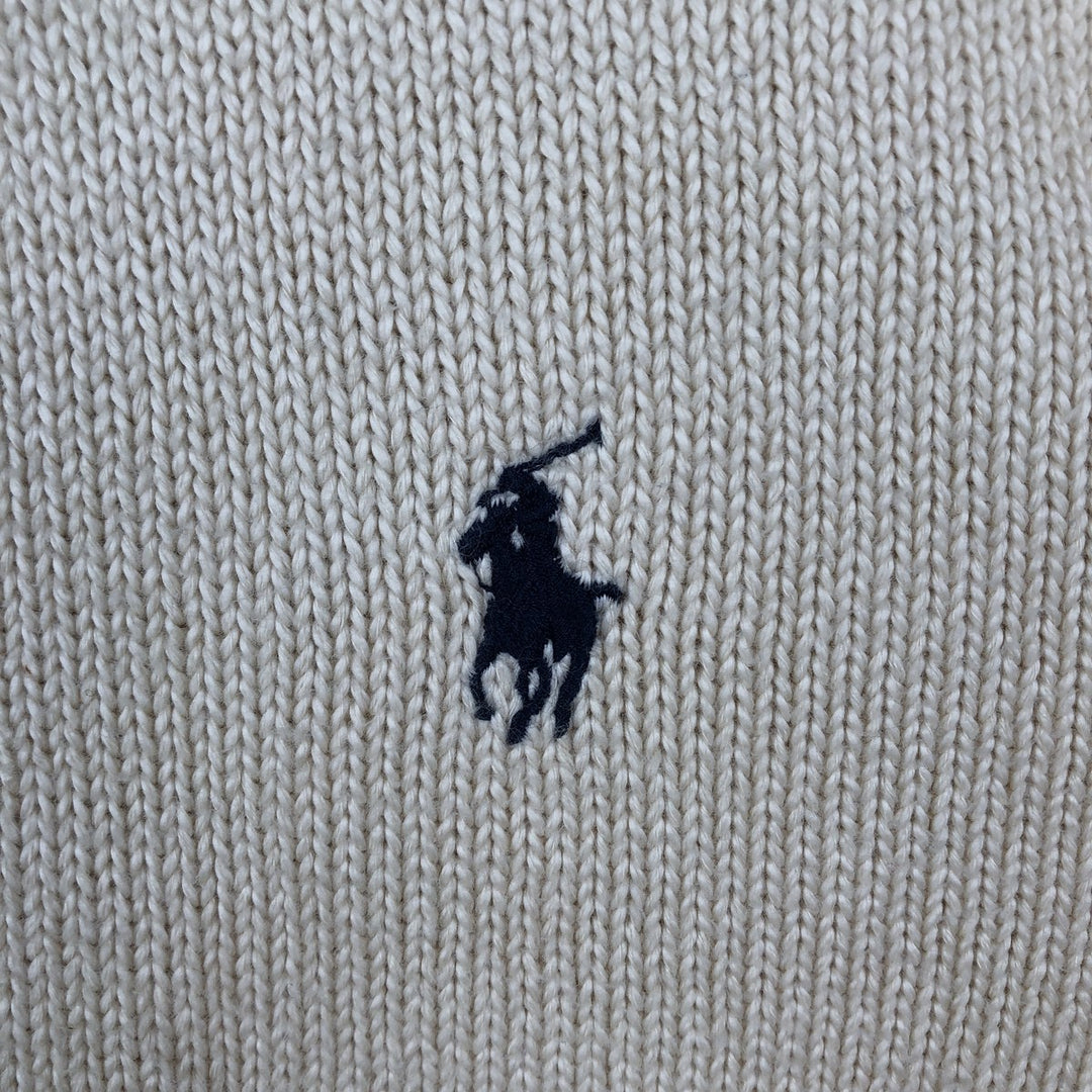 Ralph Lauren POLO by Ralph Lauren Cotton Knit Half Zip Sweater Men's S cotton pale white type Vintage Second Hand