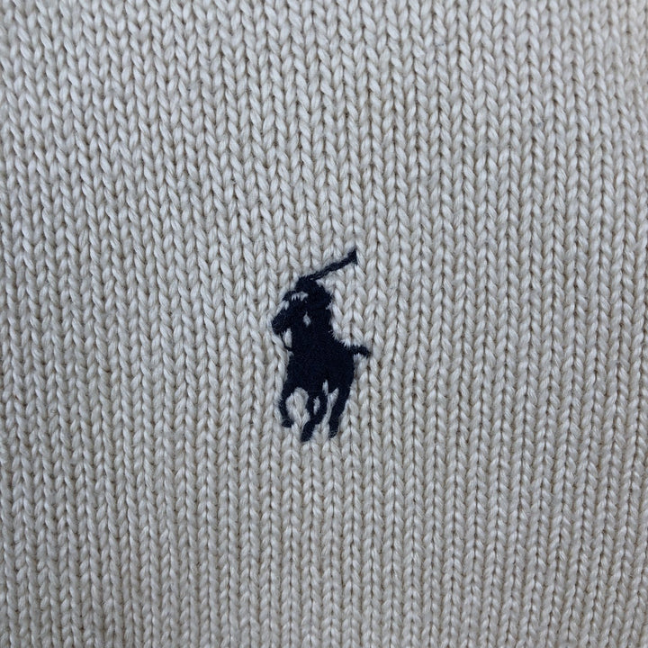 Ralph Lauren POLO by Ralph Lauren Cotton Knit Half Zip Sweater Men's S cotton pale white type Vintage Second Hand