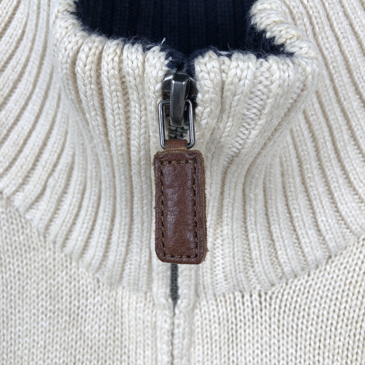 Ralph Lauren POLO by Ralph Lauren Cotton Knit Half Zip Sweater Men's S cotton pale white type Vintage Second Hand