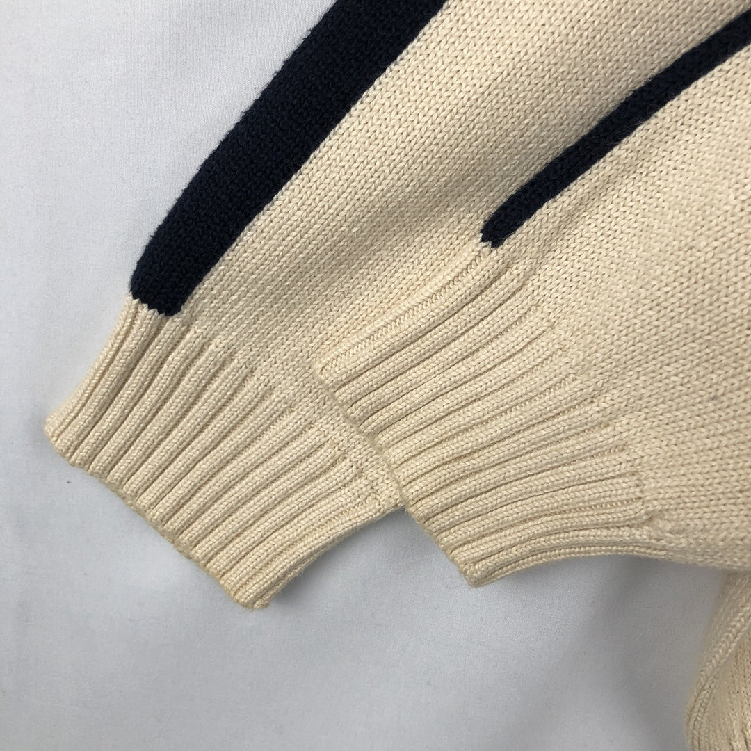 Ralph Lauren POLO by Ralph Lauren Cotton Knit Half Zip Sweater Men's S cotton pale white type Vintage Second Hand