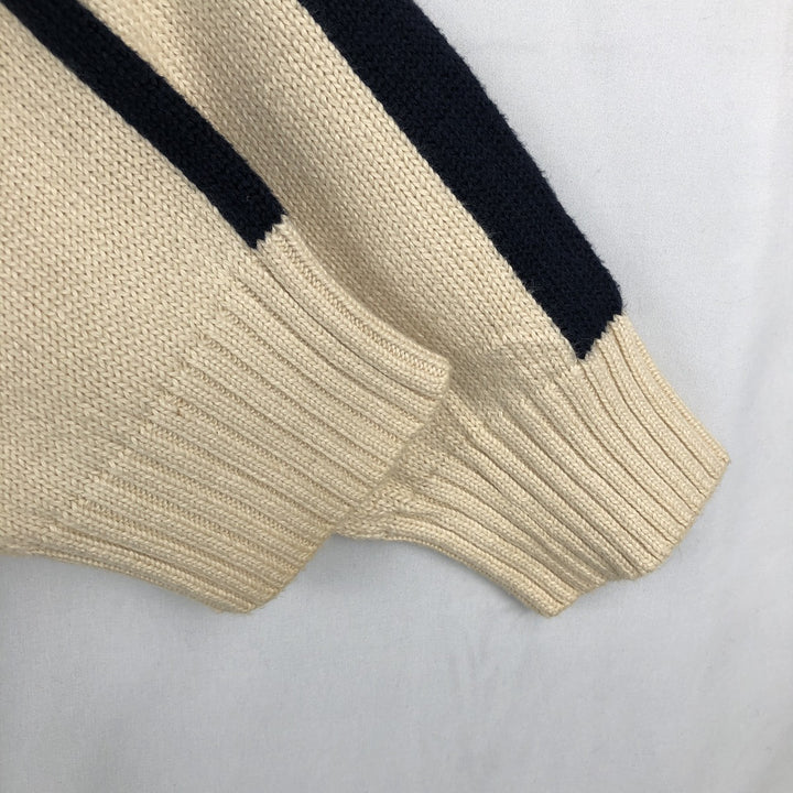 Ralph Lauren POLO by Ralph Lauren Cotton Knit Half Zip Sweater Men's S cotton pale white type Vintage Second Hand