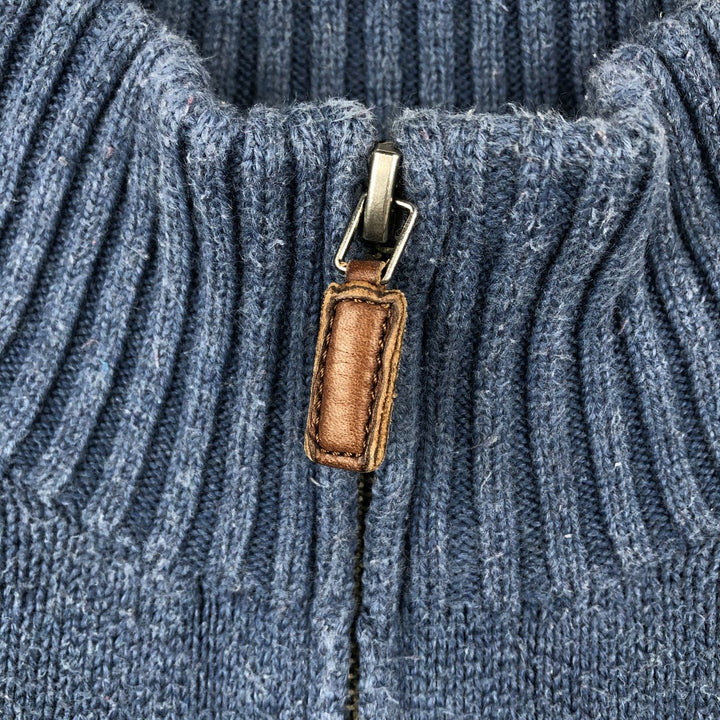 Ralph Lauren POLO by Ralph Lauren Cotton Knit Half Zip Sweater Men's L size cotton blue type Vintage Second Hand