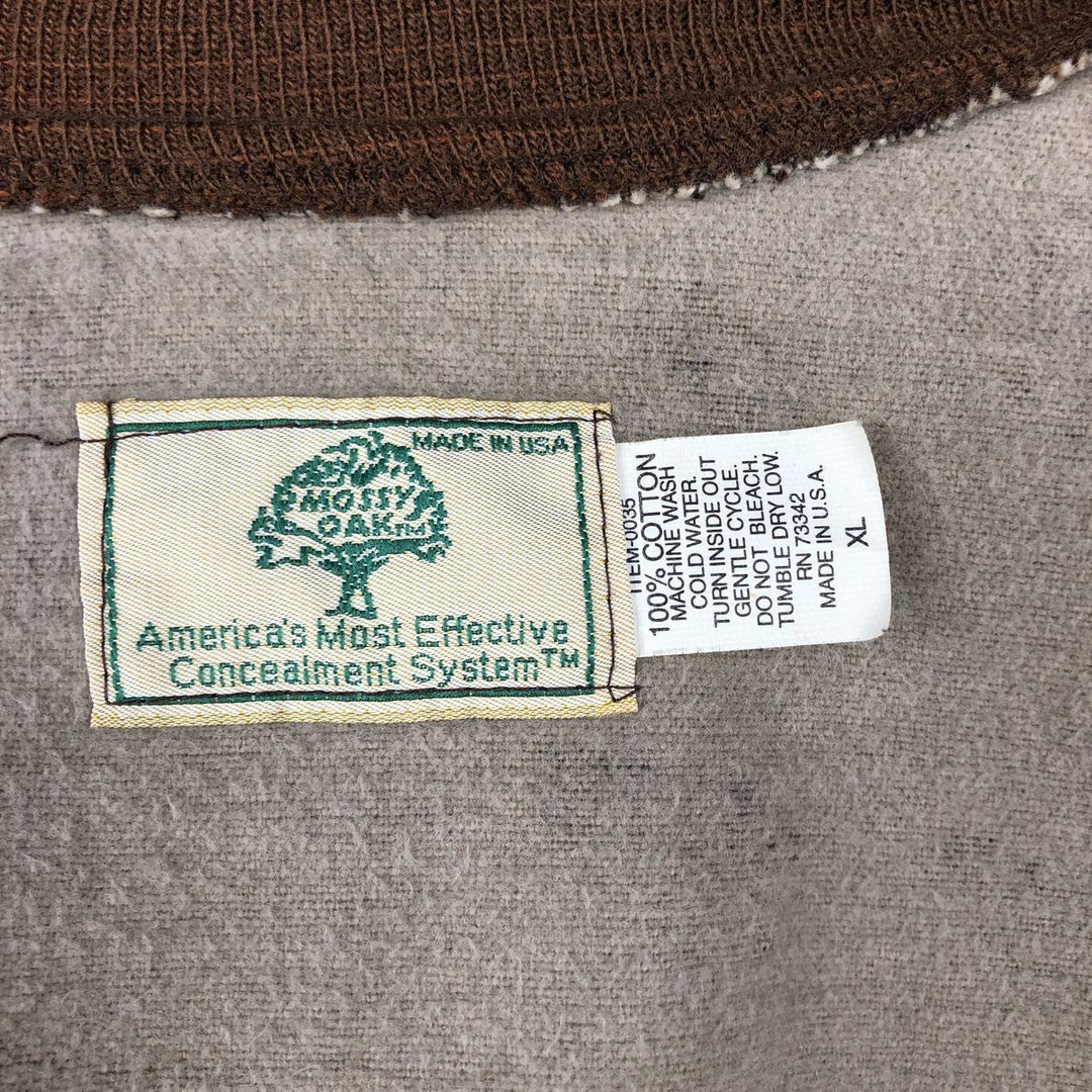80s-90'S MOSSY OAK Camouflage Pattern Realtree Camo Cotton Blouson, Made in USA, Men's XL equivalent, Vintage cotton Beige type Vintage Second Hand