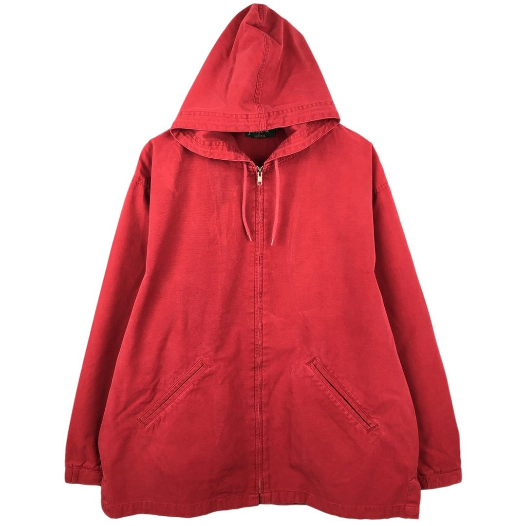 90'S J.Crew Cotton Hoodie, Men's Size L (approx.), Vintage cotton red type Vintage Second Hand
