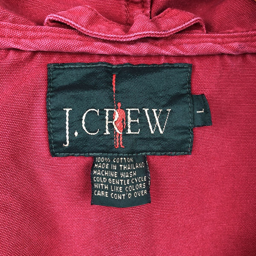 90'S J.Crew Cotton Hoodie, Men's Size L (approx.), Vintage cotton red type Vintage Second Hand