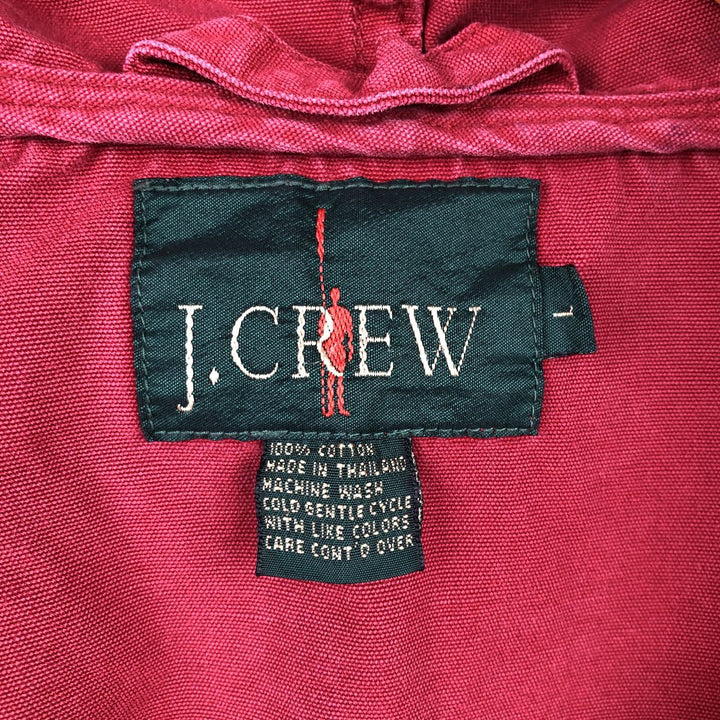 90'S J.Crew Cotton Hoodie, Men's Size L (approx.), Vintage cotton red type Vintage Second Hand