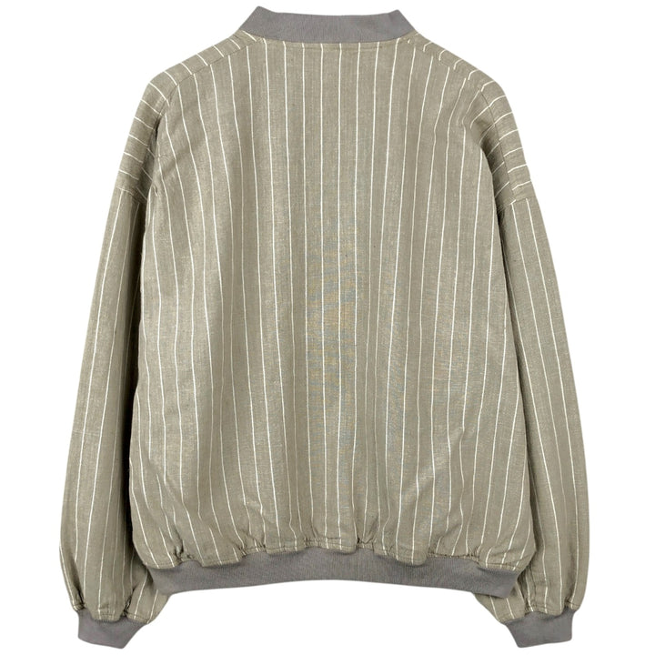 90'S ROBERT STOCK Stripe Pattern Cotton Blouson, Men's XL (approx.), Vintage cotton Beige type Vintage Second Hand