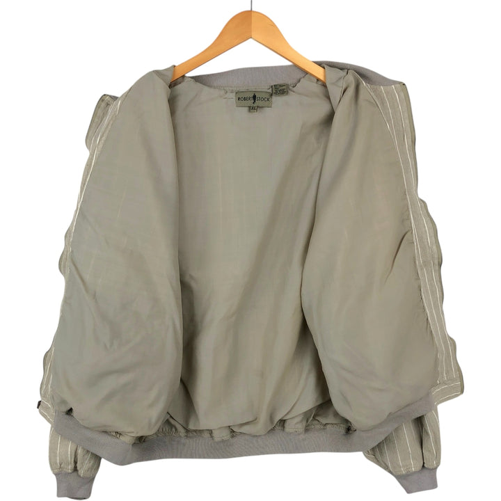 90'S ROBERT STOCK Stripe Pattern Cotton Blouson, Men's XL (approx.), Vintage cotton Beige type Vintage Second Hand