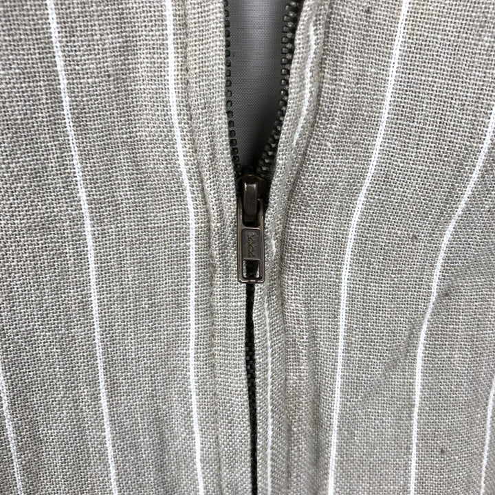 90'S ROBERT STOCK Stripe Pattern Cotton Blouson, Men's XL (approx.), Vintage cotton Beige type Vintage Second Hand