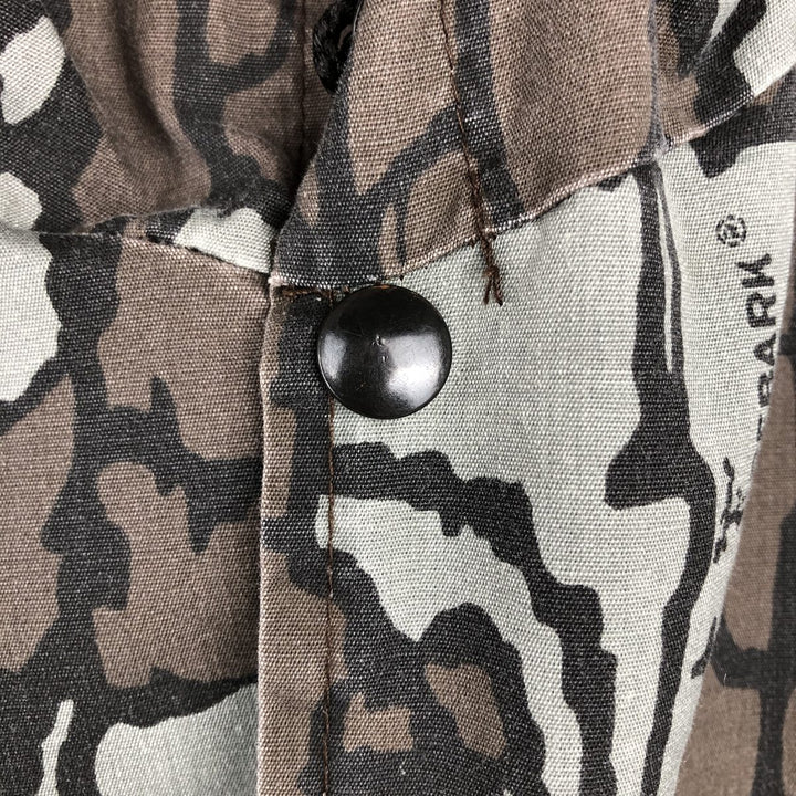 Camouflage pattern Treebark camo hooded jacket, made in USA, men's size XL equivalent, vintage. polyester gray type Vintage Second Hand