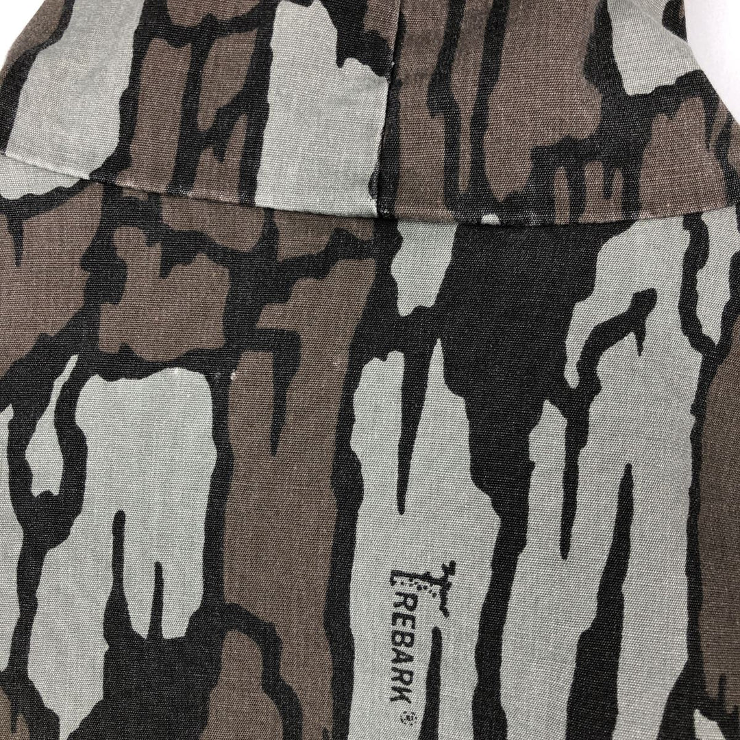 Camouflage pattern Treebark camo hooded jacket, made in USA, men's size XL equivalent, vintage. polyester gray type Vintage Second Hand