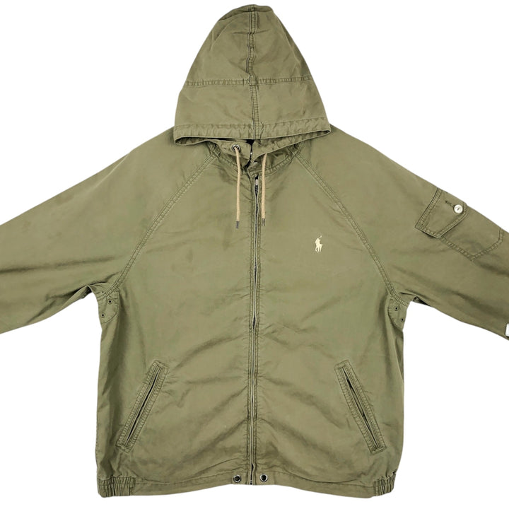 Ralph Lauren POLO RALPH LAUREN cotton hoodie, men's size L cotton Khaki type Vintage Second Hand