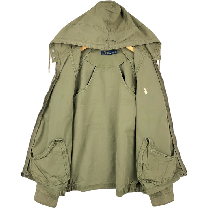 Ralph Lauren POLO RALPH LAUREN cotton hoodie, men's size L cotton Khaki type Vintage Second Hand