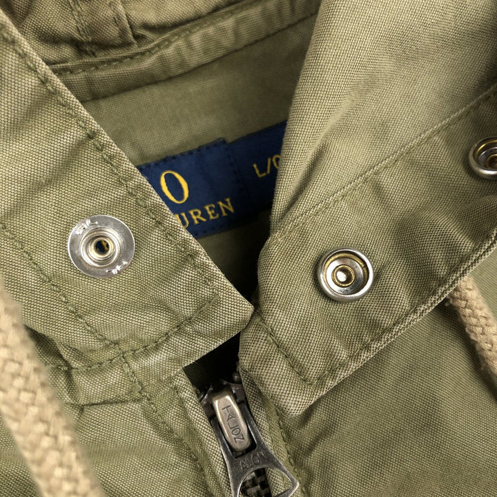 Ralph Lauren POLO RALPH LAUREN cotton hoodie, men's size L cotton Khaki type Vintage Second Hand