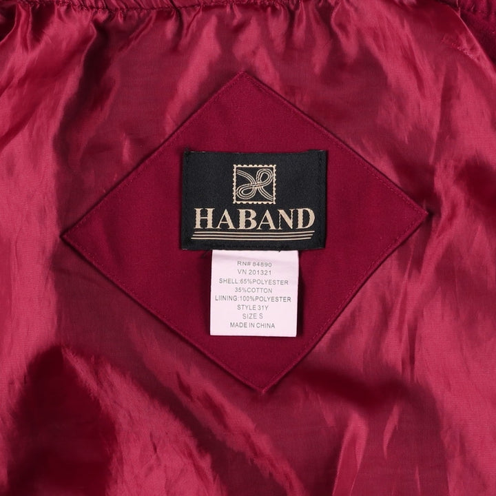 90s-00'S HABAND Derby Jacket Cup Shoulder Jacket Men's Size S polyester wine-red Vintage Second Hand