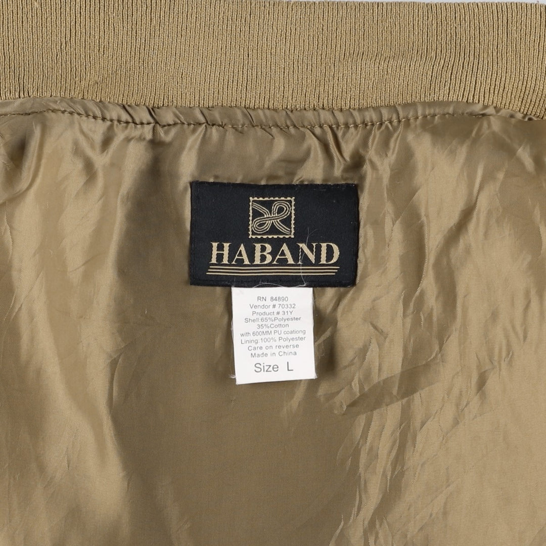 90s-00'S HABAND Derby Jacket, Cup Shoulder, Men's, Size L, Vintage polyester Beige type Vintage Second Hand