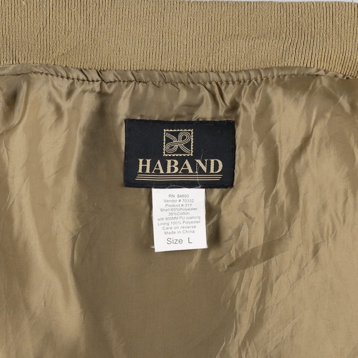 90s-00'S HABAND Derby Jacket, Cup Shoulder, Men's, Size L, Vintage polyester Beige type Vintage Second Hand