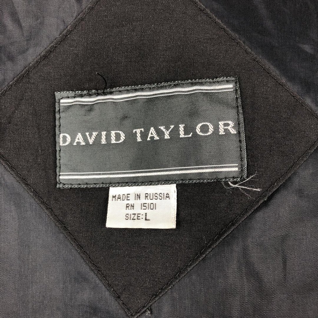 90s-00'S DAVID TAYLOR Derby Jacket Cup Shoulder Jacket, Made in Russia, Men's Size L (approx.) cotton black type Vintage Second Hand