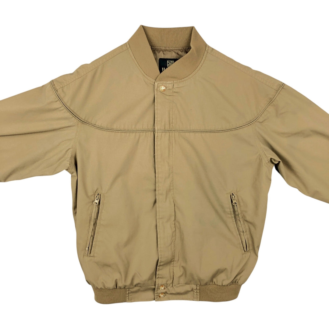90s~00'S HABAND Derby Jacket Cup Shoulder Jacket Men's M size polyester beige type brown Vintage Second Hand