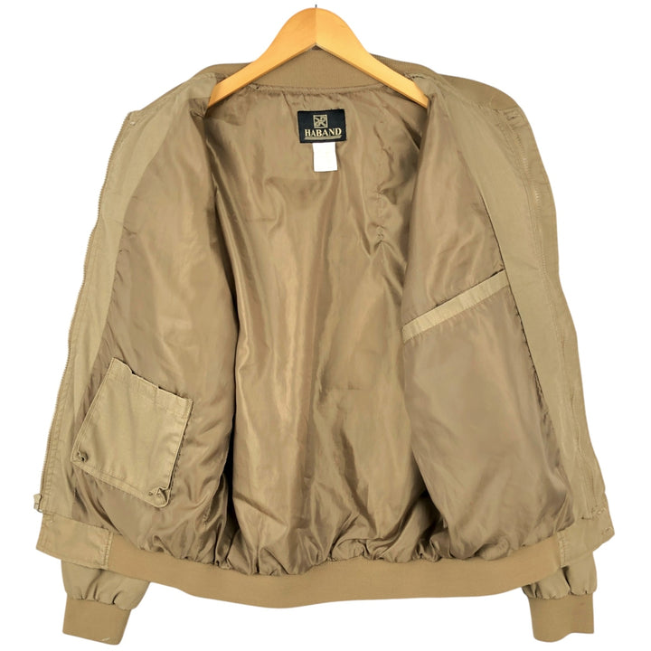 90s~00'S HABAND Derby Jacket Cup Shoulder Jacket Men's M size polyester beige type brown Vintage Second Hand