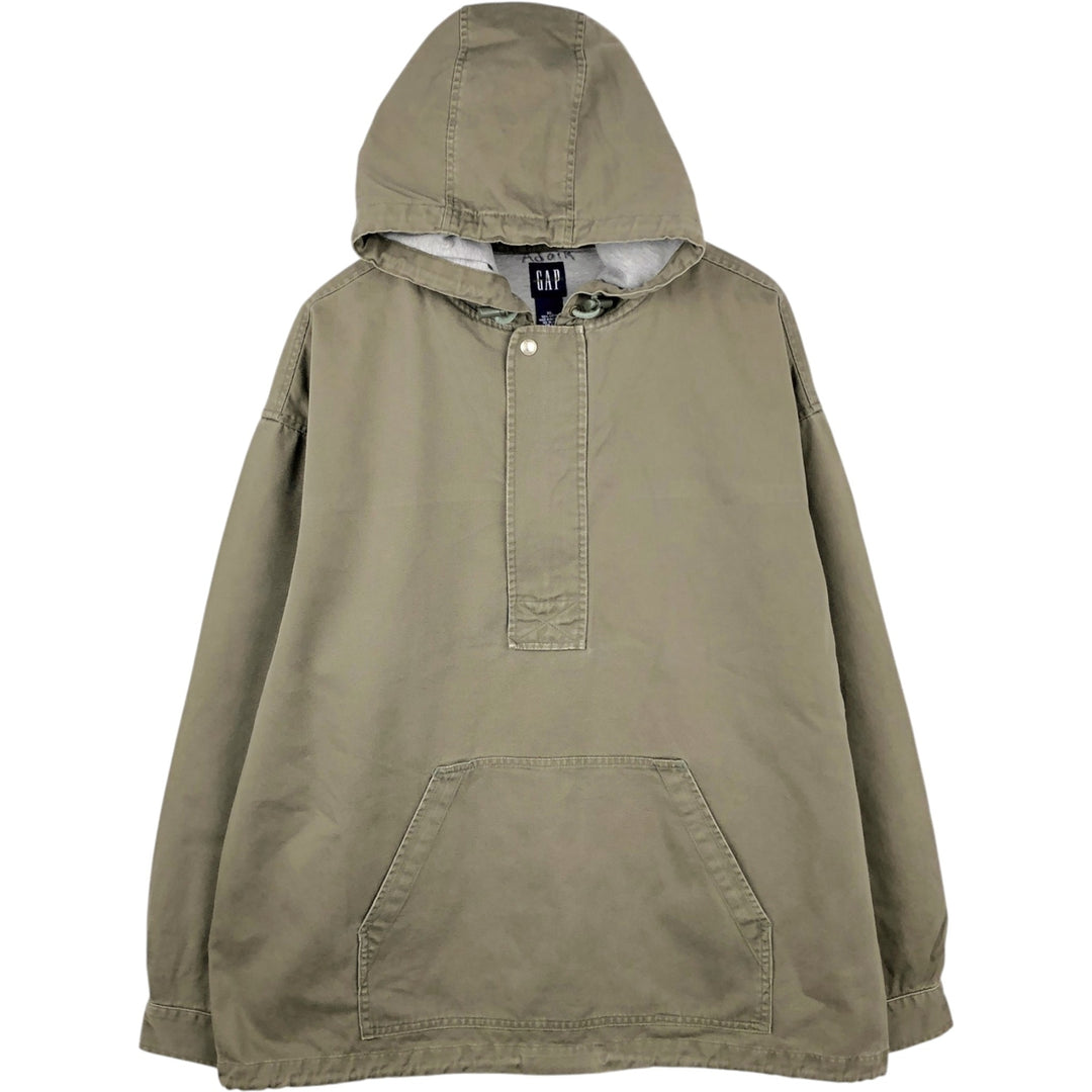 90'S GAP (Old GAP) Hooded Cotton Pullover Anorak Parka, Men's Size XL (Equivalent), Vintage cotton Khaki type Vintage Second Hand