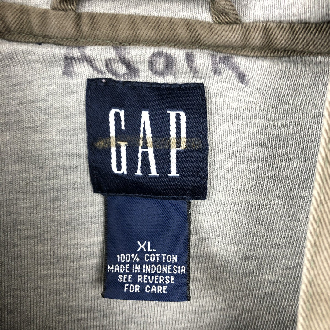 90'S GAP (Old GAP) Hooded Cotton Pullover Anorak Parka, Men's Size XL (Equivalent), Vintage cotton Khaki type Vintage Second Hand