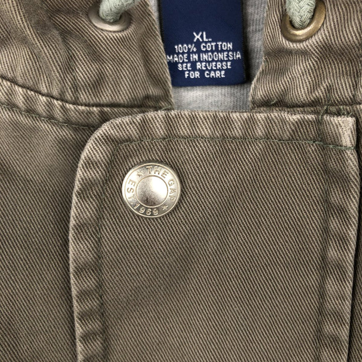 90'S GAP (Old GAP) Hooded Cotton Pullover Anorak Parka, Men's Size XL (Equivalent), Vintage cotton Khaki type Vintage Second Hand