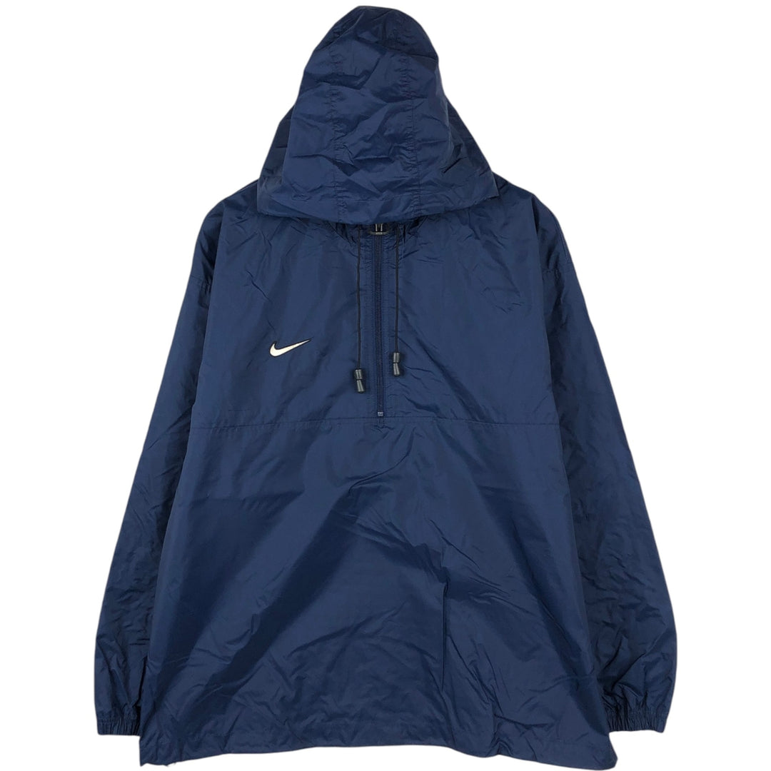 2000'S Nike Team Hooded Half-Zip Nylon Pullover, Men's Size L (approx.) Nylon navy blue type Vintage Second Hand
