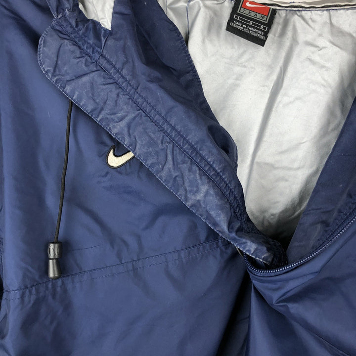 2000'S Nike Team Hooded Half-Zip Nylon Pullover, Men's Size L (approx.) Nylon navy blue type Vintage Second Hand