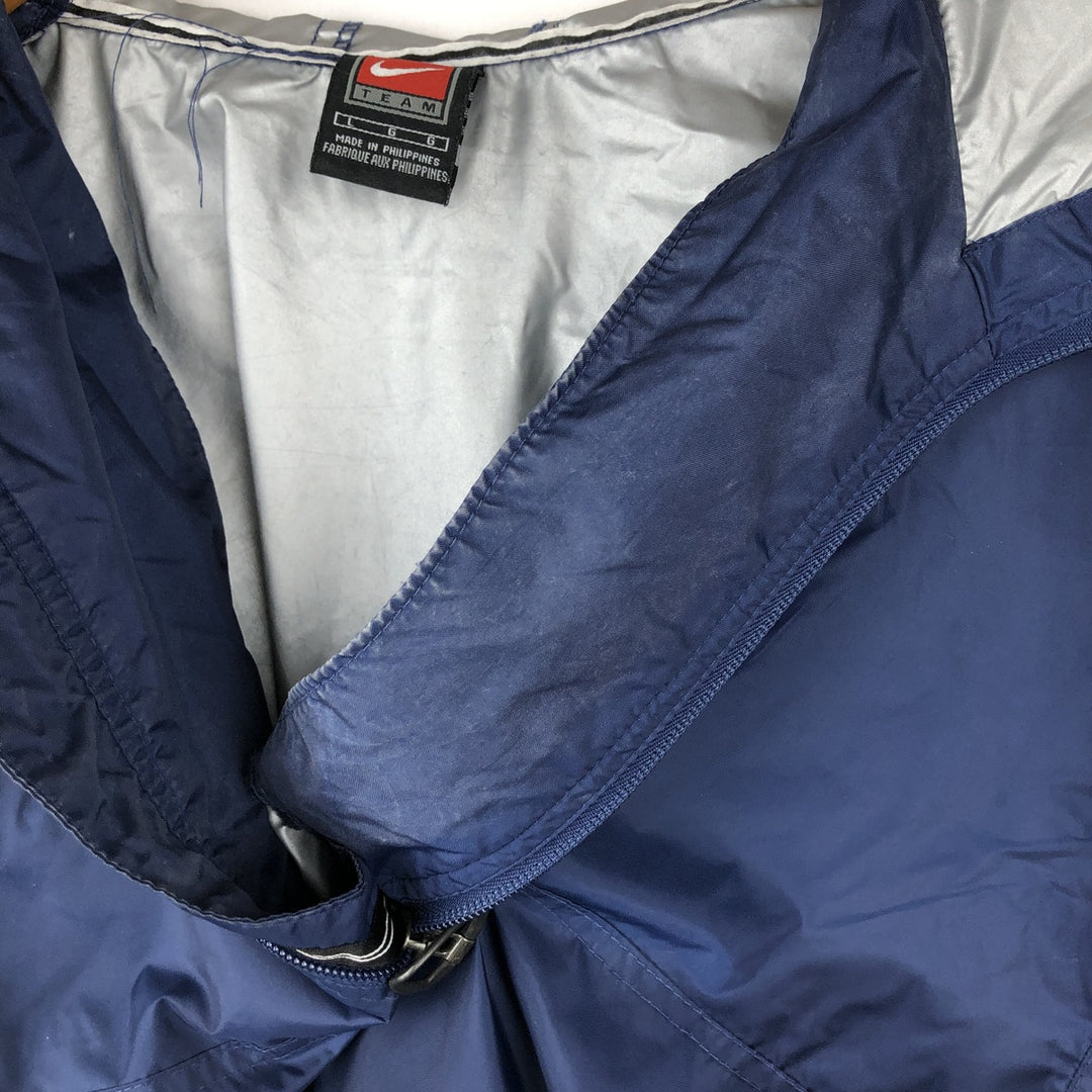 2000'S Nike Team Hooded Half-Zip Nylon Pullover, Men's Size L (approx.) Nylon navy blue type Vintage Second Hand