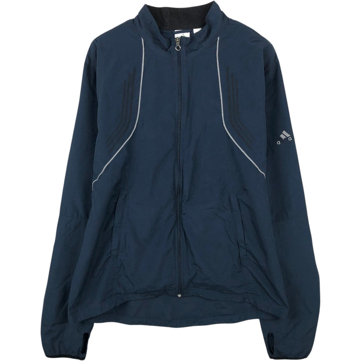 2000'S Adidas windbreaker with reflectors, men's size XL (approx.) polyester navy blue type Vintage Second Hand