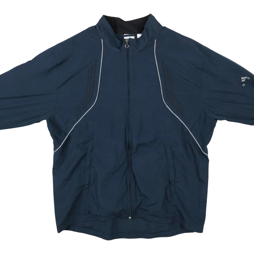 2000'S Adidas windbreaker with reflectors, men's size XL (approx.) polyester navy blue type Vintage Second Hand