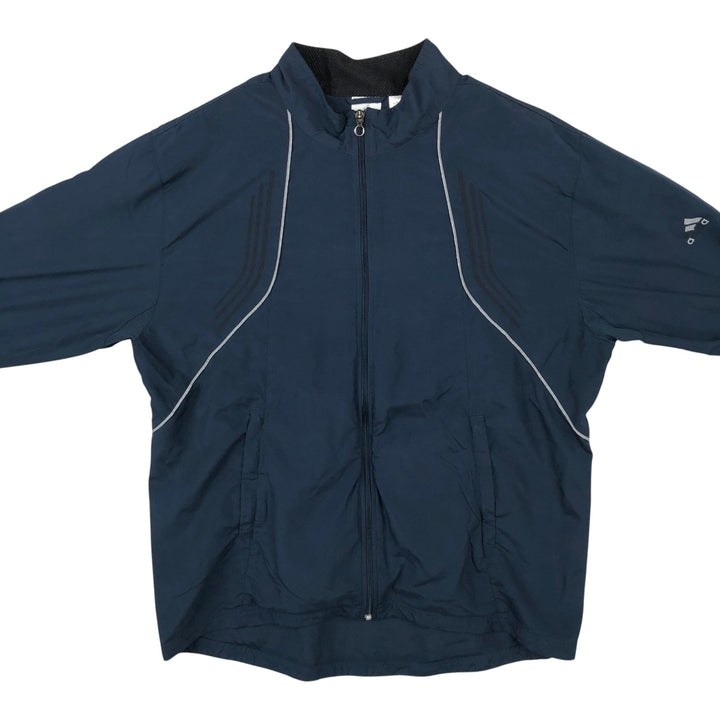 2000'S Adidas windbreaker with reflectors, men's size XL (approx.) polyester navy blue type Vintage Second Hand