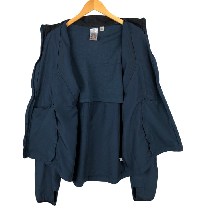 2000'S Adidas windbreaker with reflectors, men's size XL (approx.) polyester navy blue type Vintage Second Hand