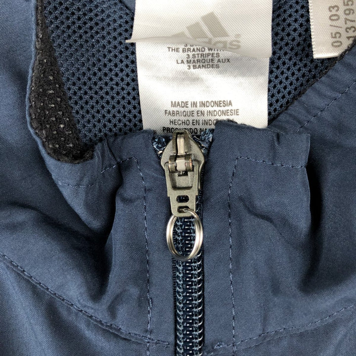 2000'S Adidas windbreaker with reflectors, men's size XL (approx.) polyester navy blue type Vintage Second Hand