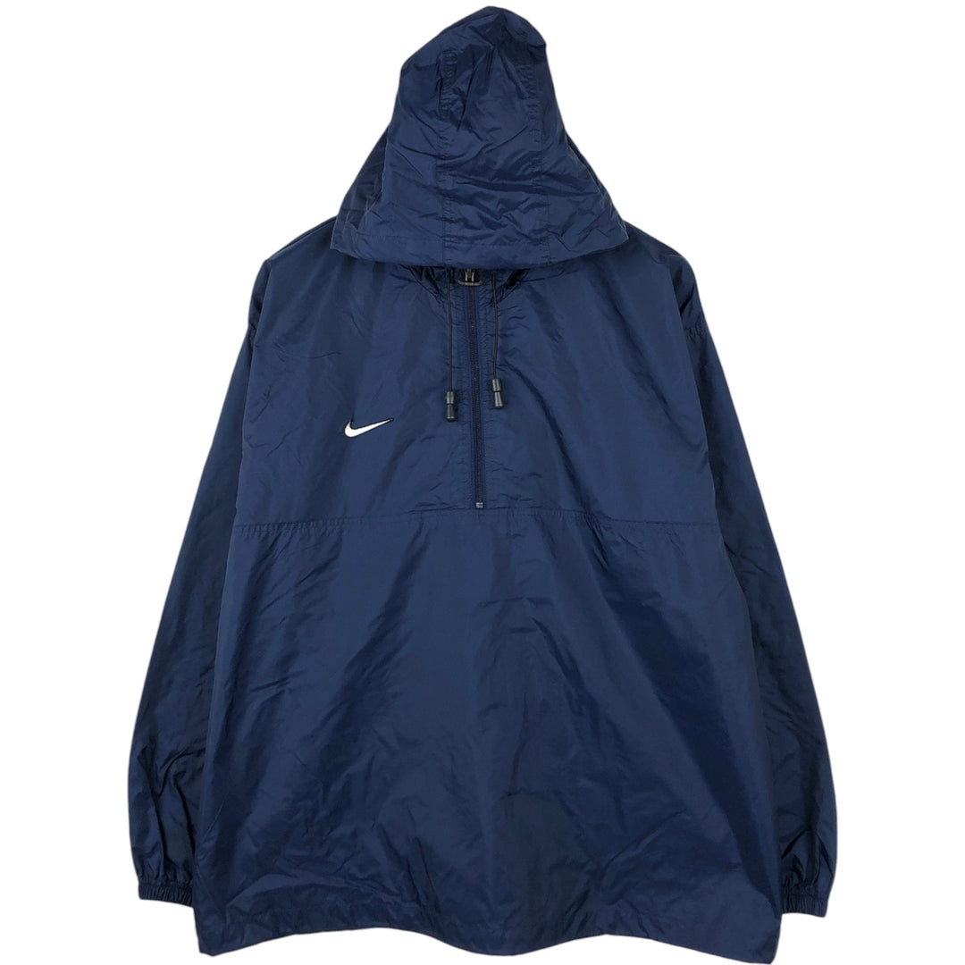 2000'S Nike Team Hooded Half-Zip Nylon Pullover, Men's Size L (approx.) Nylon navy blue type Vintage Second Hand