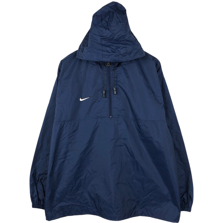 2000'S Nike Team Hooded Half-Zip Nylon Pullover, Men's Size L (approx.) Nylon navy blue type Vintage Second Hand